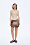Drapeli High Collar Long Sleeve Basic Blouse Beige - 3
