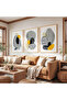 Abstract Balance Triple Wooden Painting Set with Wooden Frame - 4