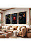 3 Style Monkey Triple Wooden Painting Set with Wooden Frame - 4