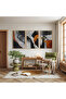 Wooden Framed Shadows and Flames Triple Wooden Painting Set - 3