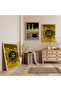 Wooden Framed Kaaba and Allah Muhammad Words Religious Triple Wooden Painting Set