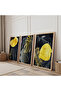 Wooden Framed Leaves Falling at Night Triple Wooden Painting Set - 2