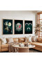 Wooden Framed White Wolf and 3 Crescent Moon Triple Wooden Painting Set - 5
