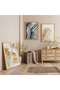 Wooden Framed Golden Silence Triple Wooden Painting Set