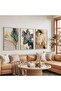 Wooden Framed Elegance of Nature Triple Wooden Painting Set - 5