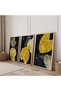 Wooden Framed Dance of Golden Leaves Triple Wooden Painting Set - 2