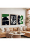 Abstract Nature Triple Wooden Painting Set with Wooden Frame - 5