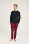 100% Cotton New Season Men's Modern Design Midi Collar Pajama Set - 4