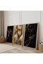 Wooden Framed Gold Woman and Butterfly Triple Wooden Painting Set - 2