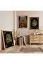 Wooden Framed Kaaba Gate Triple Wooden Painting Set