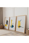Yellow Touches Triple Wooden Painting Set with Wooden Frame - 2