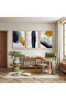 Wooden Framed Gold Accents Triple Wooden Painting Set - 3