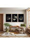Wooden Framed Hz Muhammad and Allah Word Religious Triple Wooden Painting Set - 3
