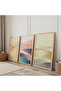 Wooden Framed Pastel Hills Triple Wooden Painting Set - 2