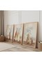 Wooden Framed Three Vases Single Story Triple Wooden Painting Set - 2