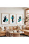 Wooden Framed Abstract Harmony Triple Wooden Painting Set - 5