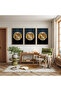 Wooden Framed Allah Muhammad Word Religious Triple Wooden Painting Set - 3