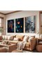 Wooden Framed Romantic Moments Triple Wooden Painting Set - 4