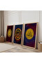 Wooden Framed Allah Word Religious Triple Wooden Painting Set - 2