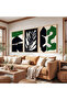 Abstract Nature Triple Wooden Painting Set with Wooden Frame - 4