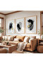 Wooden Framed Black's Rhythm Triple Wooden Painting Set - 4