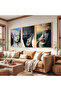 Wooden Framed Three-Piece Wooden Painting Set between Dream and Reality - 4