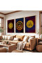 Wooden Framed Allah Word Religious Triple Wooden Painting Set - 4