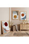 Minimalist Harmony Triple Wooden Painting Set with Wooden Frame