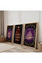 Wooden Framed Nazar Ayet Triple Wooden Painting Set - 2