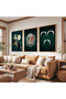 Wooden Framed White Wolf and 3 Crescent Moon Triple Wooden Painting Set - 4