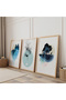 Wooden Framed Moonlight and Shadows Triple Wooden Painting Set - 2