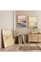Wooden Framed Pastel Hills Triple Wooden Painting Set