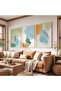 Wooden Framed Pastel Dreams Triple Wooden Painting Set - 4