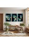 Wooden Framed Night Garden Triple Wooden Painting Set - 3