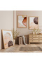 Wooden Framed Minimalist Abstract Art Triple Wooden Painting Set