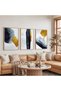 Wooden Framed Gold Accents Triple Wooden Painting Set - 5
