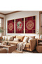 Wooden Framed Ottoman Tughra Triple Wooden Painting Set - 4