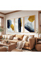 Wooden Framed Gold Accents Triple Wooden Painting Set - 4