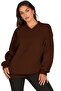 Oversize V-Neck Sling Sleeve Detail Sweatshirt