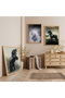Black and White Horses with Wooden Frame Set of Three Wooden Paintings