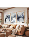 Wooden Framed Stormy Waves Triple Wooden Painting Set - 4