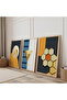 Wooden Framed Symmetrical Reflection Triple Wooden Painting Set - 2