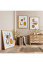 Minimalist Plants with Wooden Frame Triple Wooden Painting Set