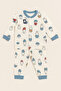 100% Cotton (6 Months-5-6 Years Old) Baby Pajama Set – Front Snap Fasteners, Blue Detail, Comfortable Sleepwear - 3
