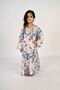 Kids Jalabiya – Blue and White Abstract Print and Embroidery Detailing