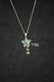Comet Necklace Blue Stone 316L Steel Star Necklace Gold Color Zircon Stone - 5
