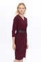Apsen Women's Crepe Purple Double-Breasted Belted Midi Wrap Dress 3753-100 - 5