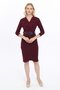 Apsen Women's Crepe Purple Double-Breasted Belted Midi Wrap Dress 3753-100 - 2