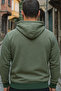 Erkek Yeşil Kapüşonlu Sweat - 3