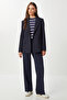 Pensli Pleated Polyviscose Trousers Lgp0021 Dark Blue - 4